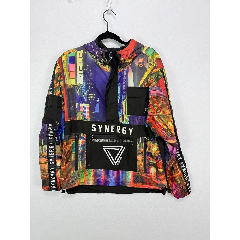 Track 23 Windbreaker Synergy NYC Cyberpunk P Diddy Graphic Multicolor M VTG